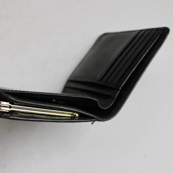 Coach Vintage 90's Continental Bifold Framed Kisslock Black Leather Wallet 4886 - Picture 7 of 9